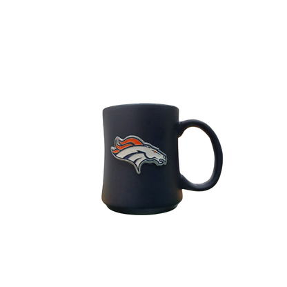 STARTER MUG METAL EMBLEM LOGO NFL BRONCOS 19OZ BLACK