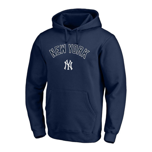 New York Yankees Team Lock Up Wordmark Pullover Hoodie - Navy