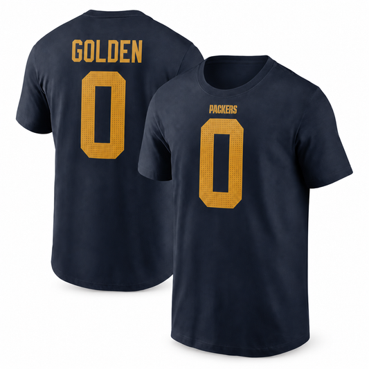 Matthew Golden Green Bay Packers Name & Number T-Shirt - Navy Blue