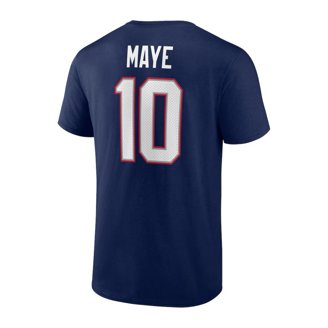 Drake Maye New England Patriots Icon Name & Number T-Shirt