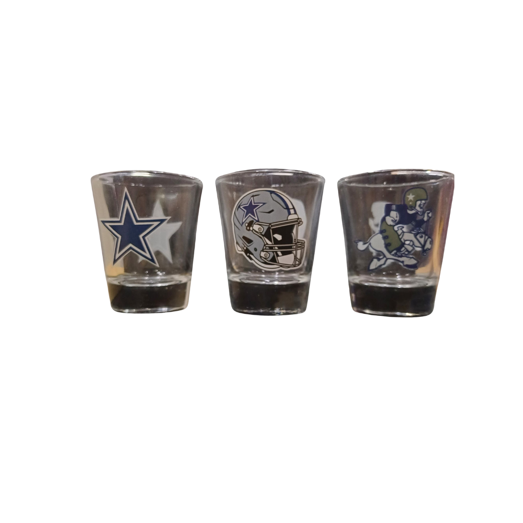 SHOT GLASS SET 3PC NFL COWBOYS 2OZ NO COLOR-TEAM COLOR