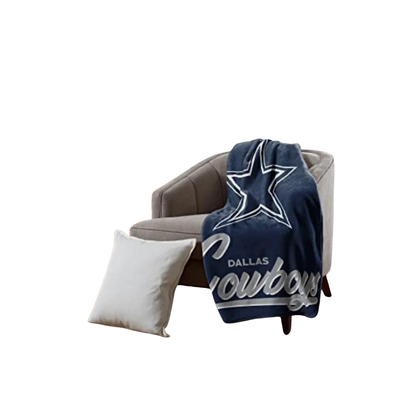 SIGNATURE ROYAL PLUSH THROW BLANKET NFL COWBOYS 50pulg X 60pulg TEAM COLOR