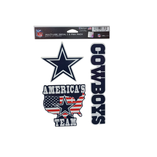 MULTI USE DECAL 3 PIECE SET CODIGO MUD NFL COWBOYS TEAM COLOR