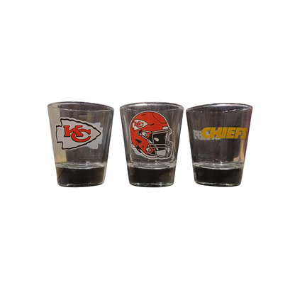 SHOT GLASS SET 3PC NFL CHIEFS 2OZ NO COLOR-TEAM COLOR