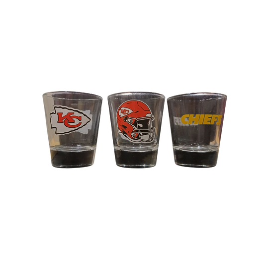 SHOT GLASS SET 3PC NFL CHIEFS 2OZ NO COLOR-TEAM COLOR