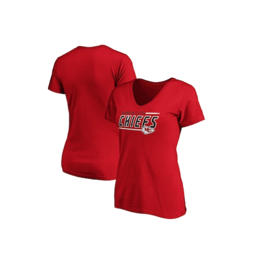 T-SHIRT NFL CHIEFS WOMEN NEXT LEVEL CITY NAME AND LOGO - RED