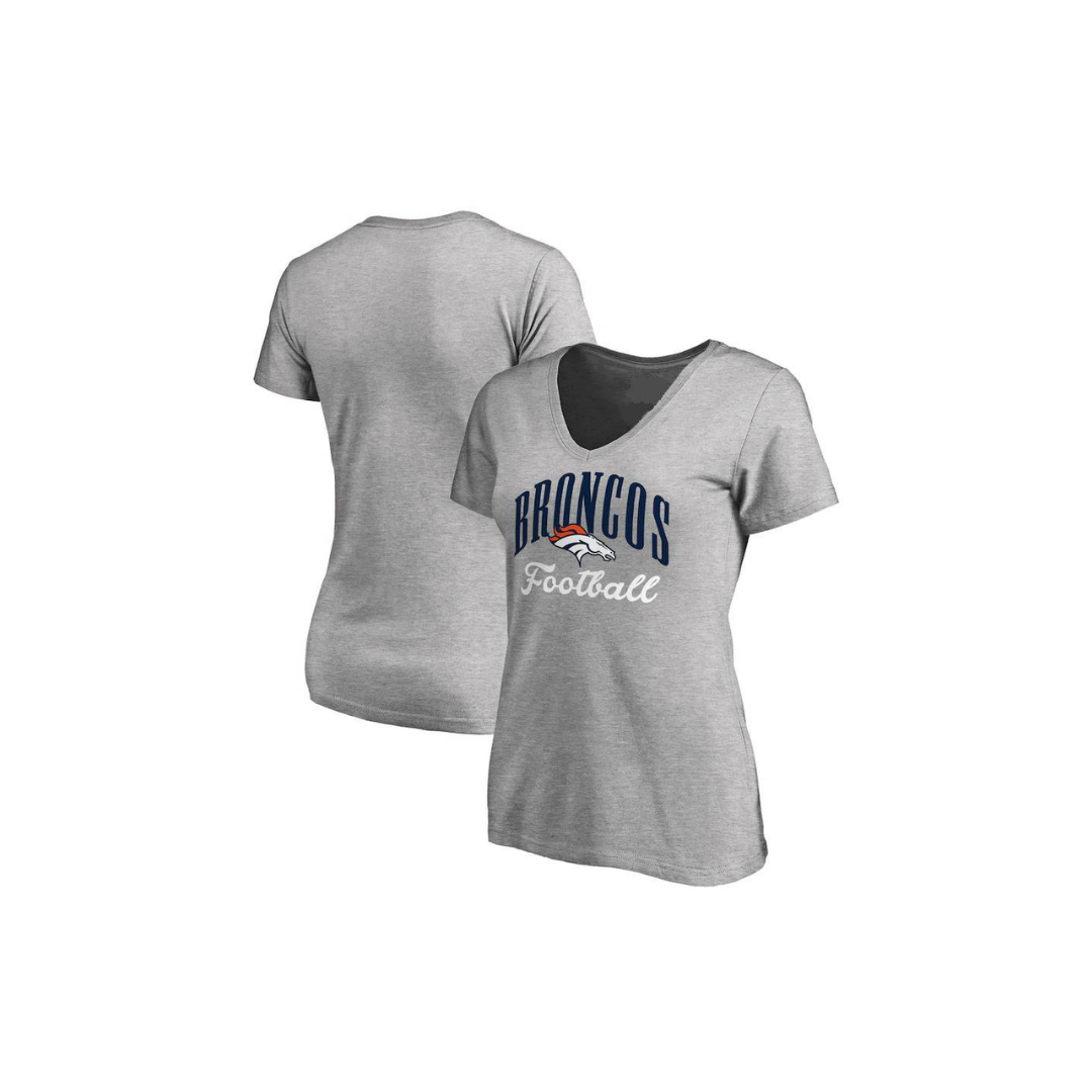 T-SHIRT NFL BRONCOS NEXT LEVEL WOMEN TEAM NAME LOGO - GREY