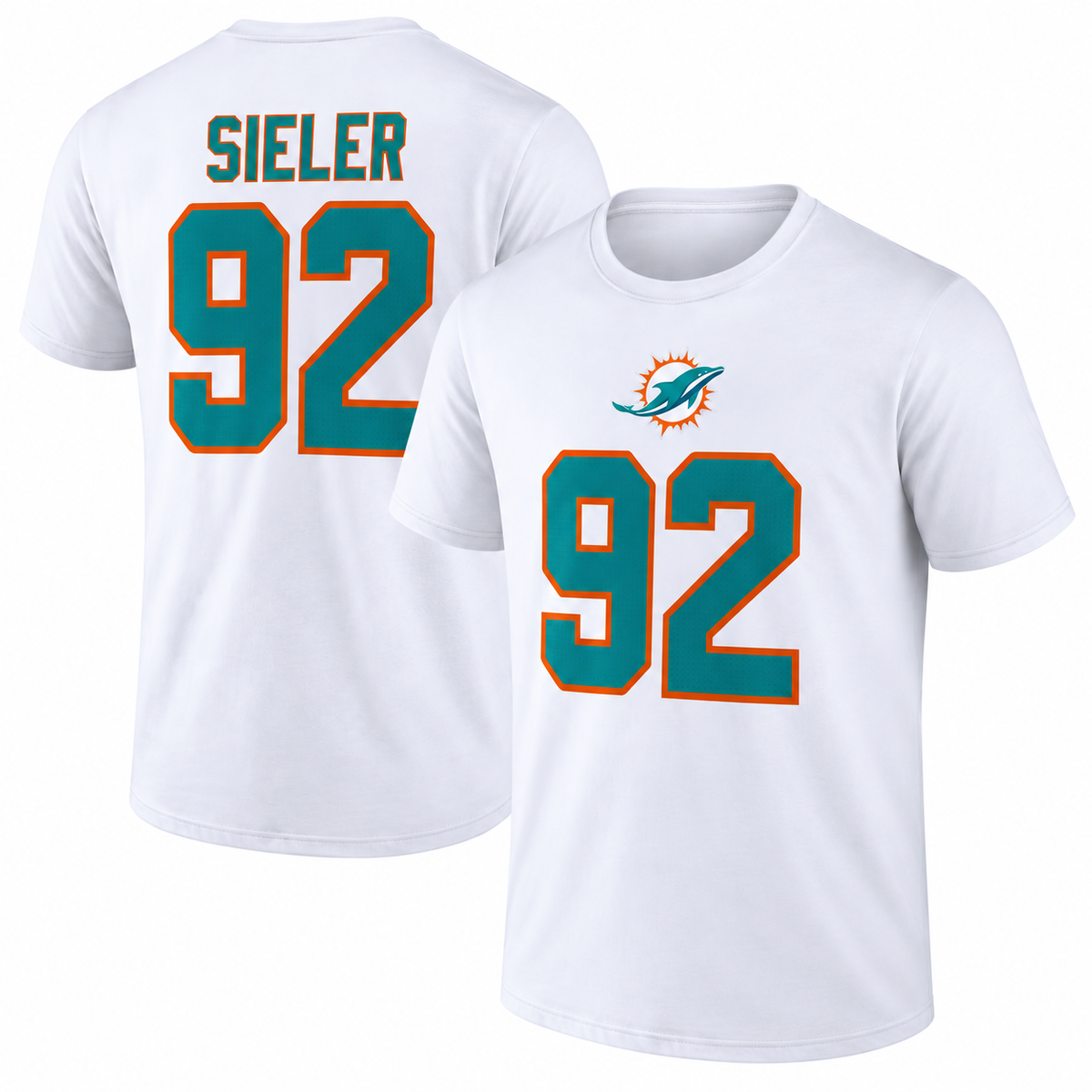 Zach Sieler - Miami Dolphins Name & Number T-Shirt - White