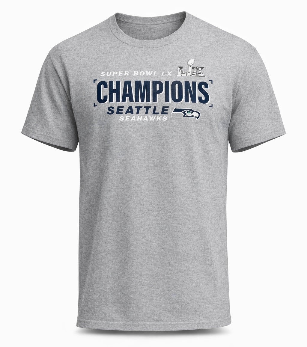 Seattle Seahawks NFL Champions T-Shirt - Heather Gray