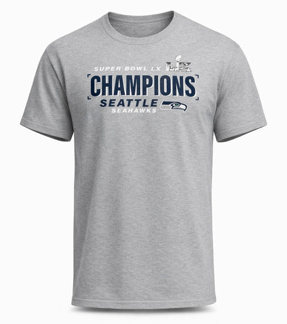Seattle Seahawks NFL Champions T-Shirt - Heather Gray