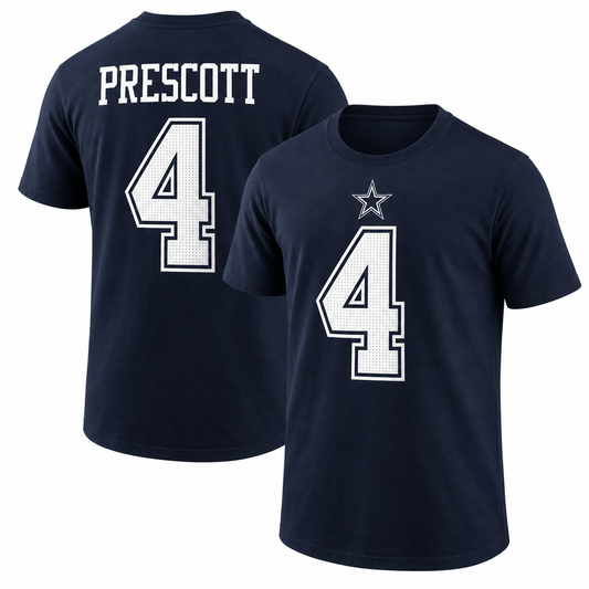 Dak Prescott Dallas Cowboys Name & Number T-Shirt - Navy