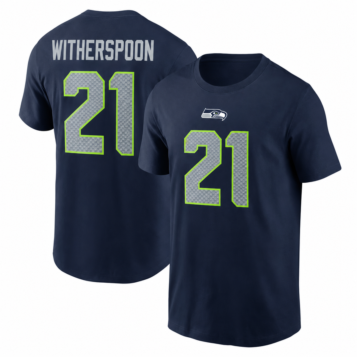 Devon Whitherspoon Seattle Seahawks Player Name & Number T-Shirt - Collegue Navy