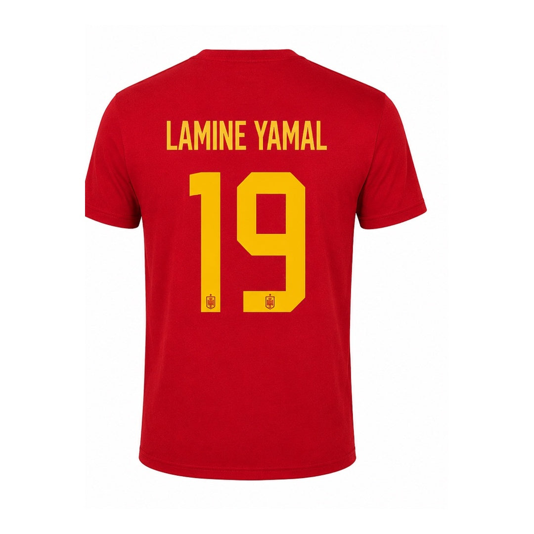 España Lamine Yamal # 19 World Cup 2026 T-Shirt - Red