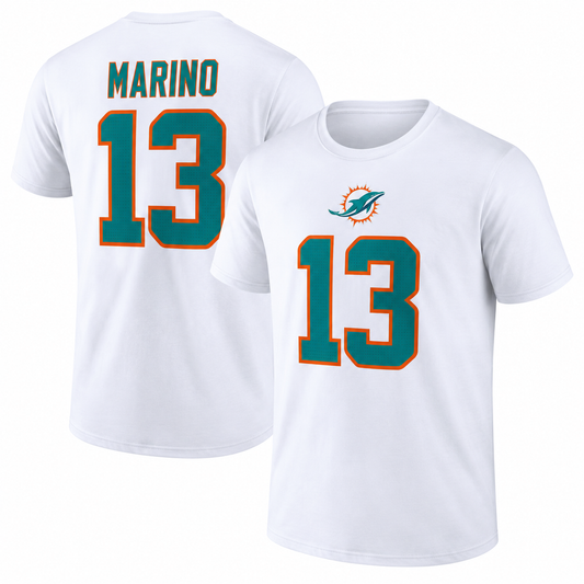 Dan Marino - Miami Dolphins Name & Number T-Shirt - White