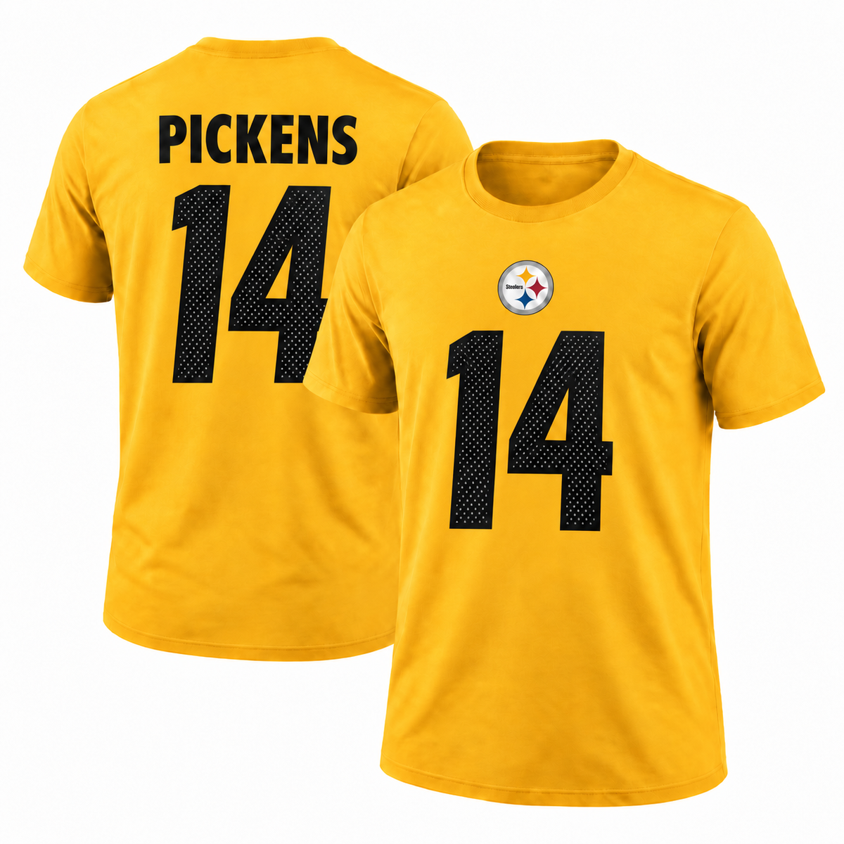 George Pickens Pittsburgh Steelers Name & Number T-Shirt - Yellow