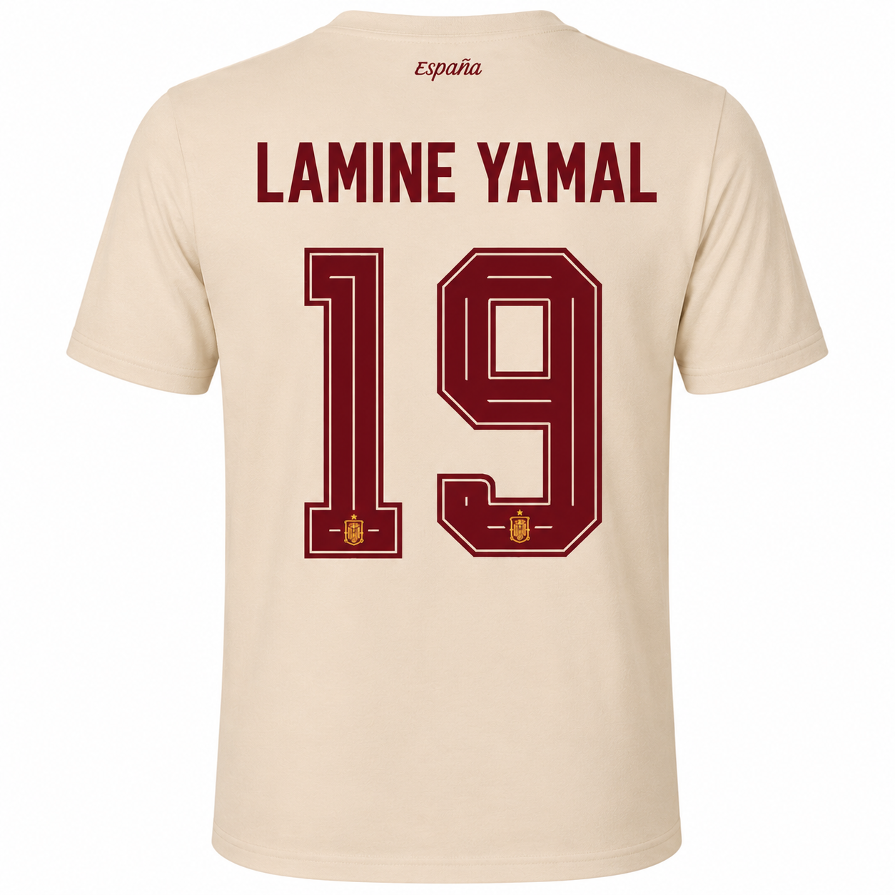 España Lamine Yamal # 19 World Cup T-Shirt - Cream