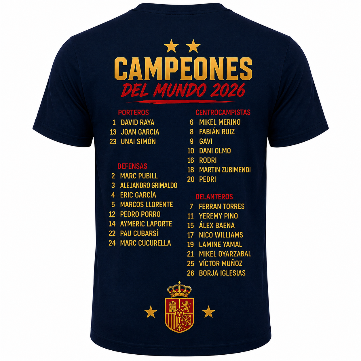 España Campeones World Cup 2026 T-Shirt - Navy