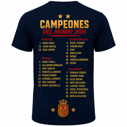 España Campeones World Cup 2026 T-Shirt - Navy