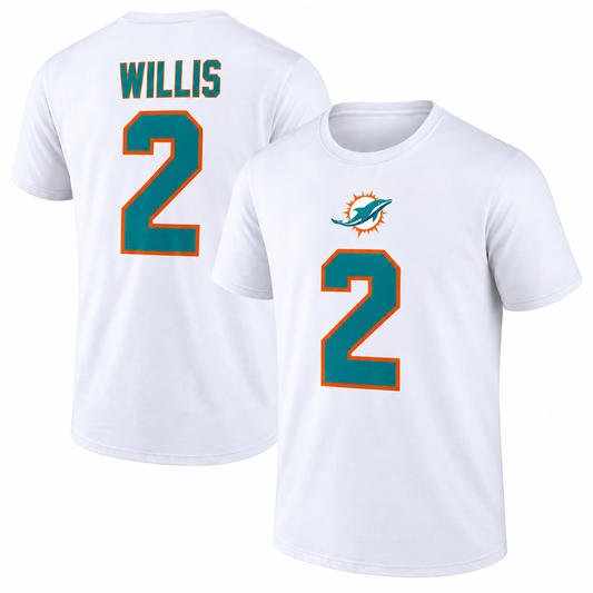 Malik Willis - Miami Dolphins Name & Number T-Shirt - White