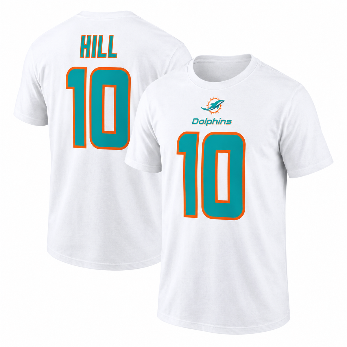 Tyreek Hill - Miami Dolphins Name & Number T-Shirt - White