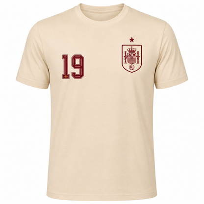 España Lamine Yamal # 19 World Cup T-Shirt - Cream