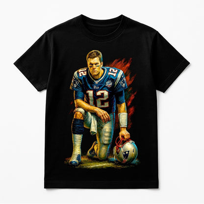 Halftone Lab - New England Patriots Tom Brady NFL004 - Black Tee