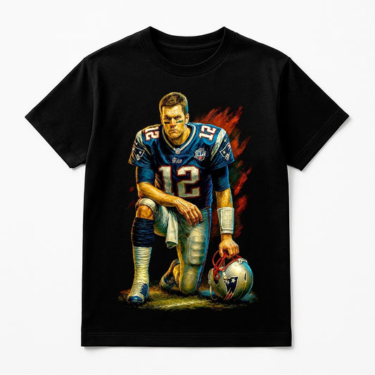 Halftone Lab - New England Patriots Tom Brady NFL004 - Black Tee