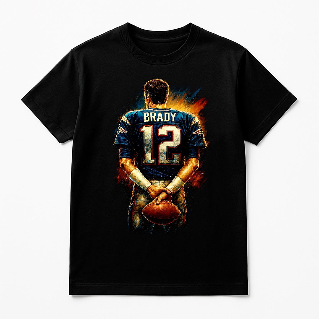 Halftone Lab - New England Patriots Tom Brady NFL007 - Black Tee