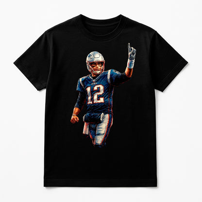 Halftone Lab - New England Patriots Tom Brady NFL008 - Black Tee