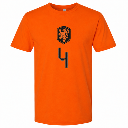 Holanda Virgil van Dijk # 4 World Cup 2026 T-Shirt - Orange