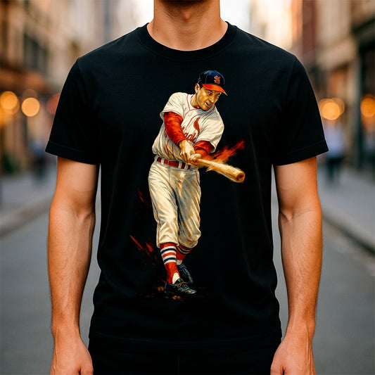 Halftone Lab - MLB Legends St Louis Cardinals Stan Musial 02 - Black Tee