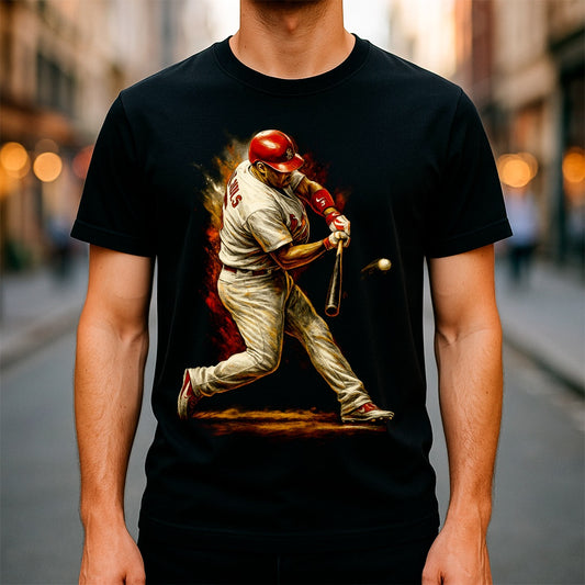 Halftone Lab - MLB Legends St Louis Cardinals Albert Poujols 01 - Black Tee