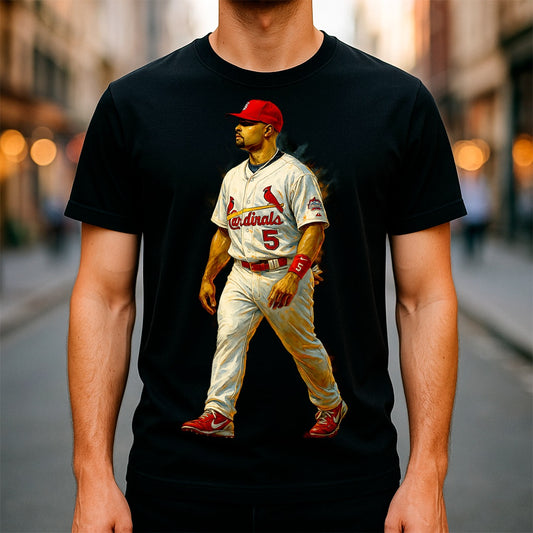 Halftone Lab - MLB Legends St Louis Cardinals Albert Poujols 03 - Black Tee