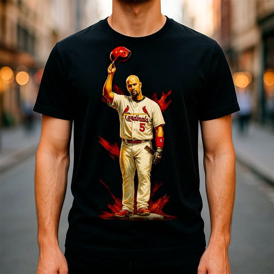 Halftone Lab - MLB Legends St Louis Cardinals Albert Poujols 04 - Black Tee