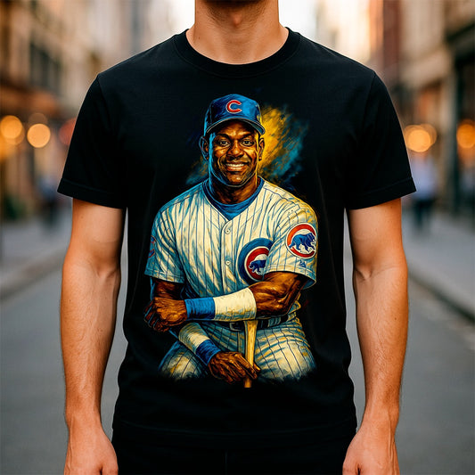Halftone Lab - MLB Legends Chicago Cubs Sammy Sosa 02 - Black Tee
