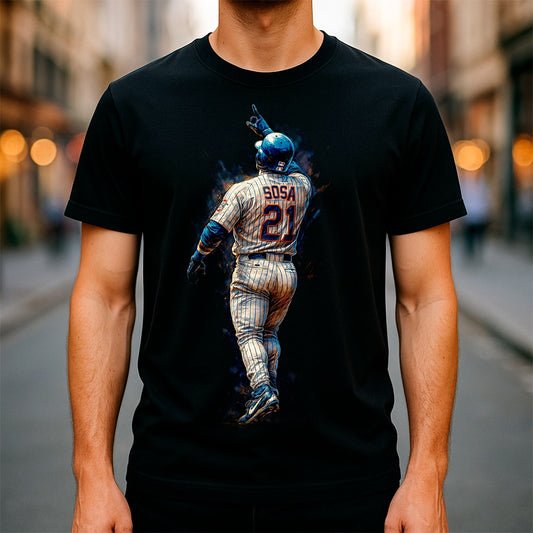 Halftone Lab - MLB Legends Chicago Cubs Sammy Sosa 03 - Black Tee