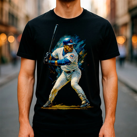 Halftone Lab - MLB Legends Chicago Cubs Sammy Sosa 04 - Black Tee