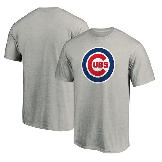 Chicago Cubs Official Logo T-Shirt - Heather Gray