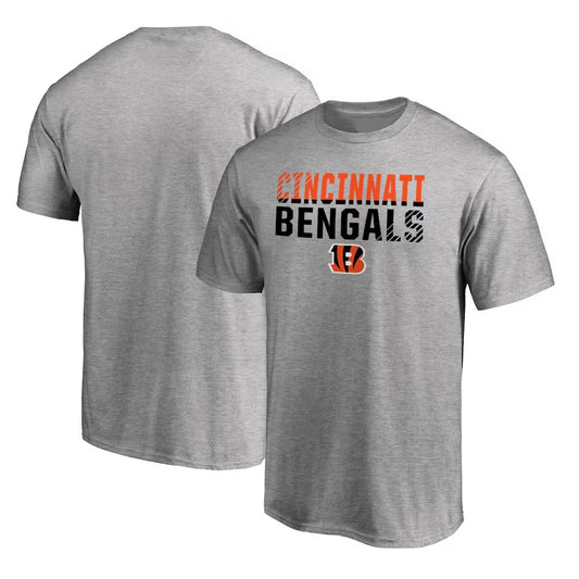 Cincinnati Bengals Iconic Collection Fade Out T-Shirt - Ash