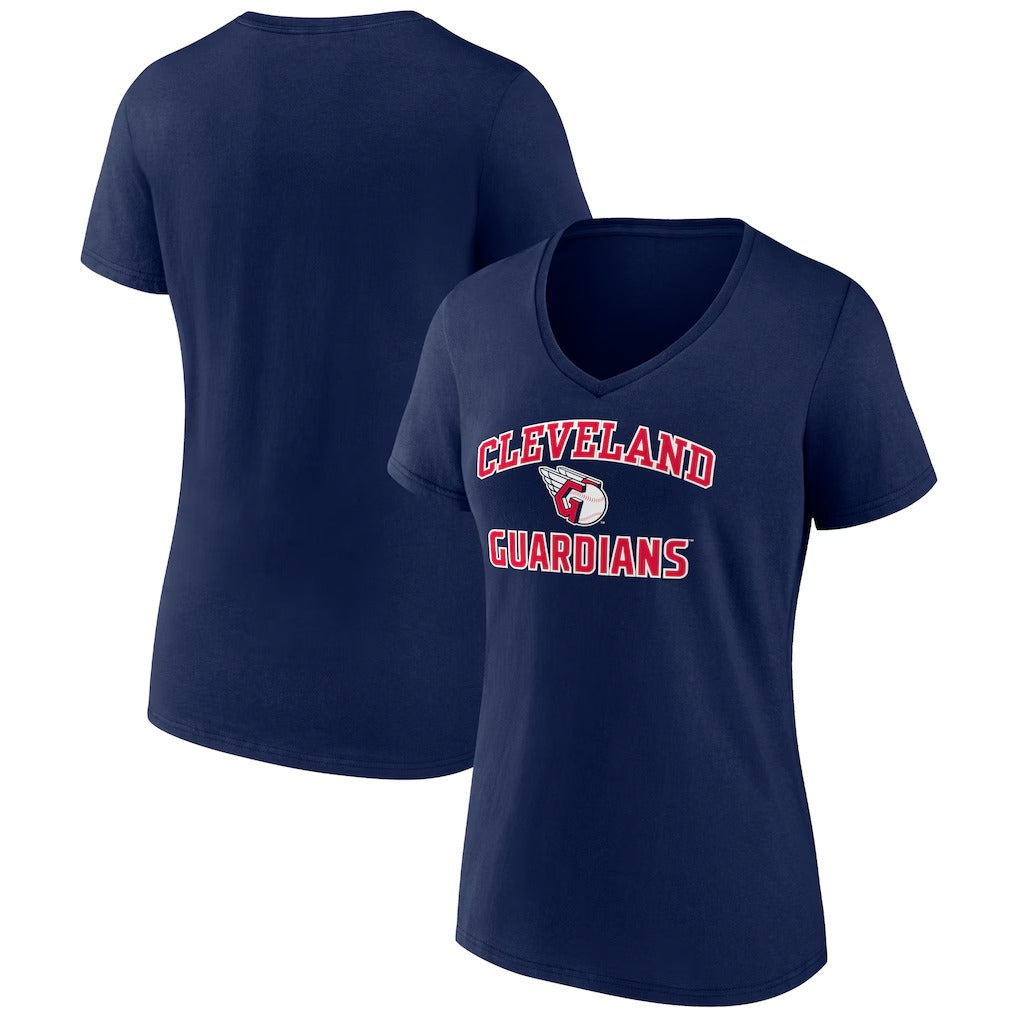 Cleveland Guardians Women's Heart and Soul V-Neck T-Shirt - Navy