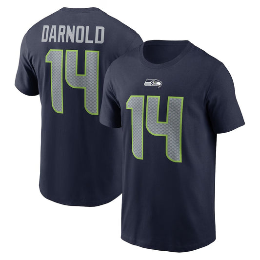 Sam Darnold Seattle Seahawks Player Name & Number T-Shirt - College Navy