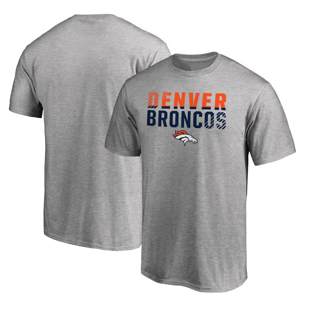 Denver Broncos Iconic Collection Fade Out T-Shirt - Ash