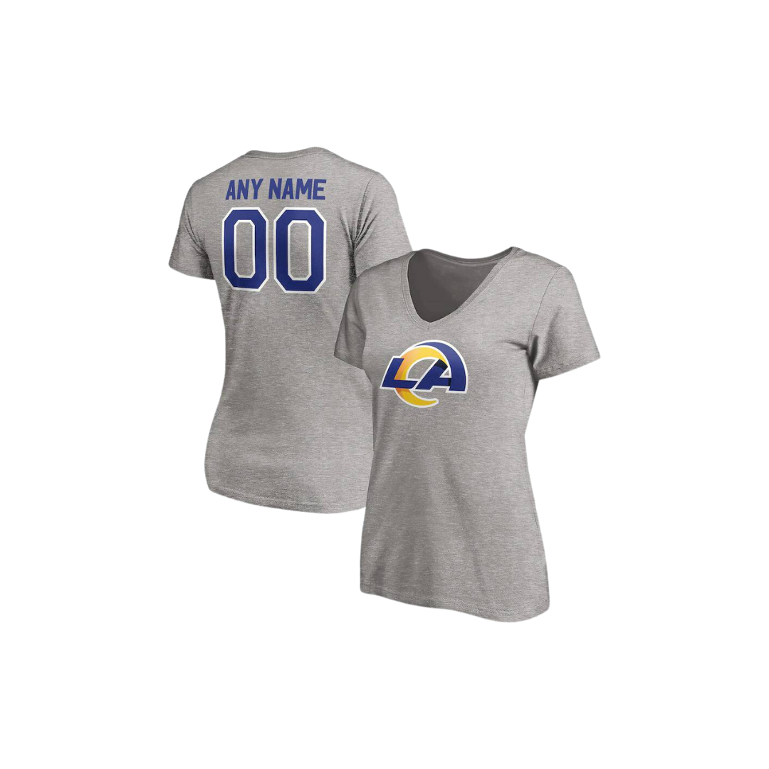 T-SHIRT NFL RAMS NEXT LEVEL WOMEN BIG LOGO NAM AND NUMBER - GREY