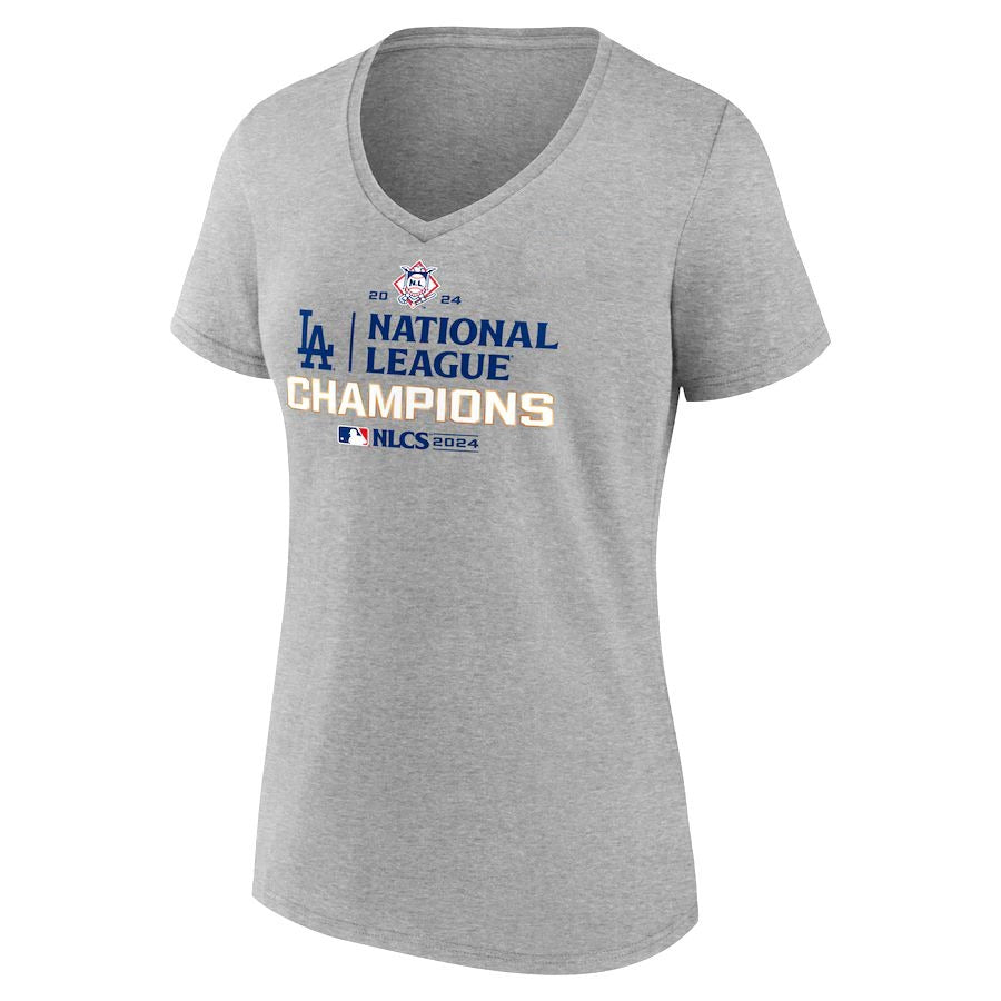 T-Shirt Next Level MLB Dodgers 2024 National League Champions Grey Mujer