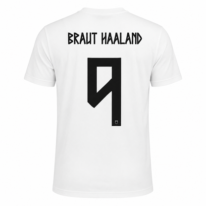 Noruega Haaland # 9 World Cup T-Shirt - White