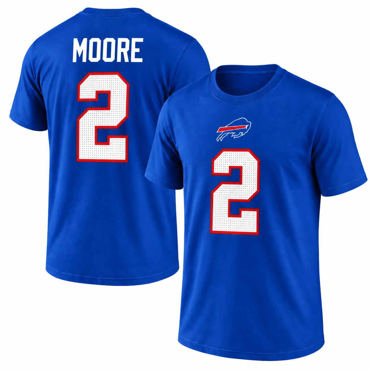 D.J. Moore Buffalo Bills Player Name & Number T-Shirt - Royal