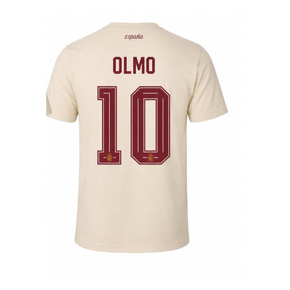 España Dani Olmo # 10 World Cup T-Shirt - Cream