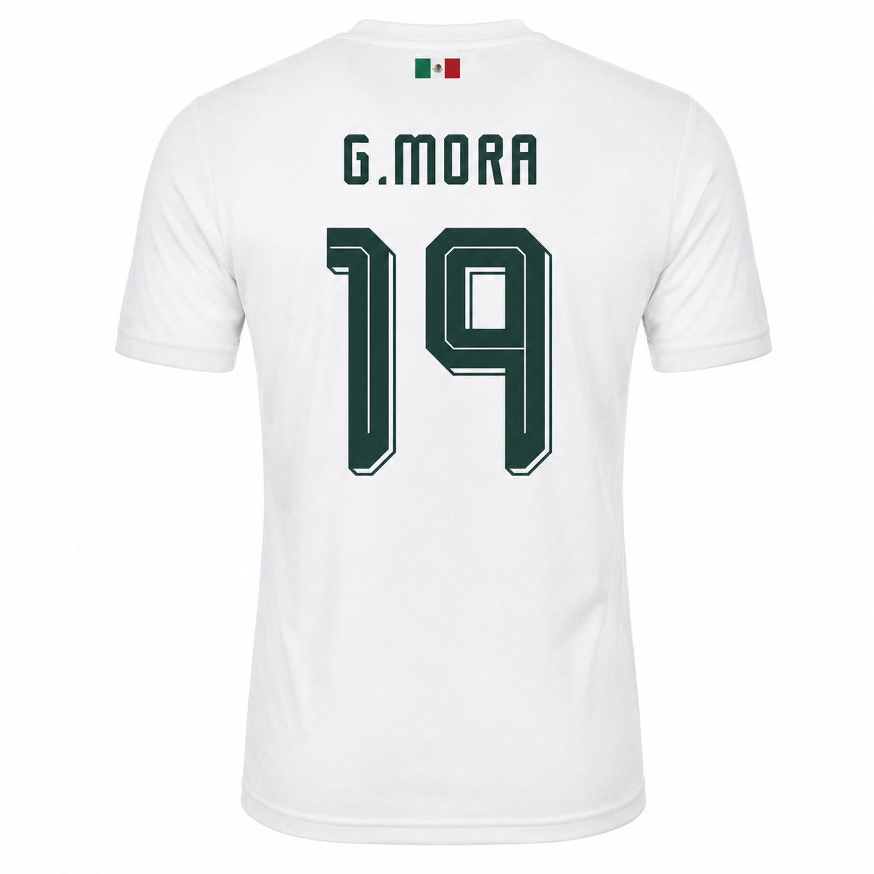 México G. Mora # 19 World Cup T-Shirt - White
