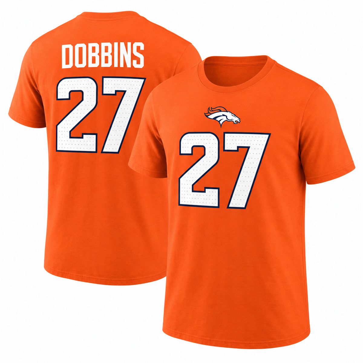 JK Dobbins Denver Broncos Player Name & Number T-Shirt - Orange