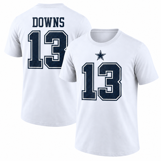 Caleb Downs Dallas Cowboys Name & Number T-Shirt - White